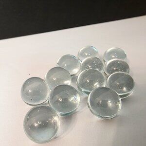 12 Vtg Clear Glass with Bubbles Marbles 9/16" diameter